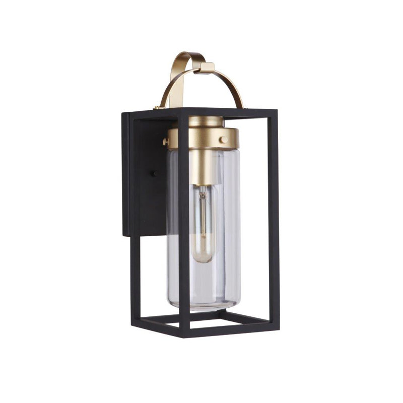 Applique murale Neo, H 14 po x l 5,5 po x P 6,38 po, Noir, Or