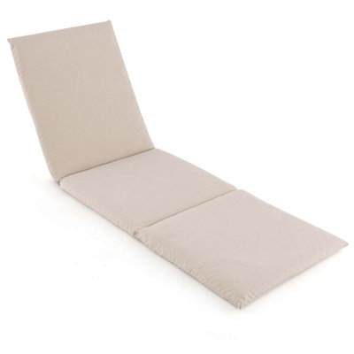 1 Pcs Outdoor Chaise Lounge Cushion With Hook & Loop Fastener Fixing Straps Patio