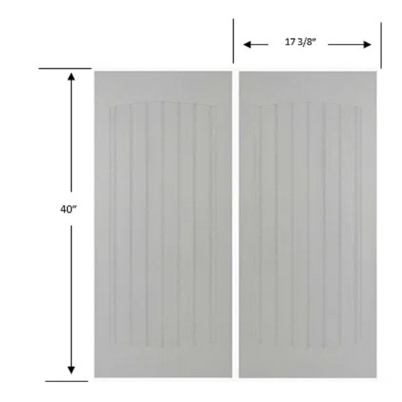 Porte de café / salon apprêtée en bois manufacturé Beadboard, l 36 po x H 40 po