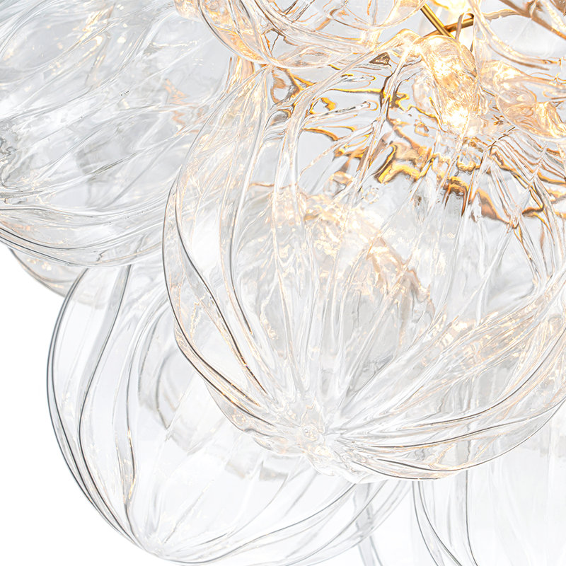 4-light Handcrafted Glass Bubble Semi-flush Mount
