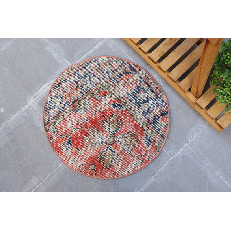 Vintage Turkish Oushak Rug - Handmade Anatolian Oriental Bath, Entry, and Door Mat 9E018D5A236746F6AA976513DEED12AF