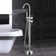 Single Handle Floor Mounted Tub Filler Trim with Hand Shower