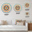 Horloge murale mandala exquise en bleu et orange rétro I - Boho Mandala-1864157015