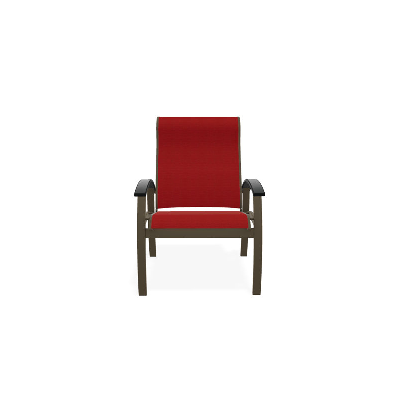 Chaise de patio Askar, Rouge 1D Sunbrella®, Graphite classique, Bois de plage texturé