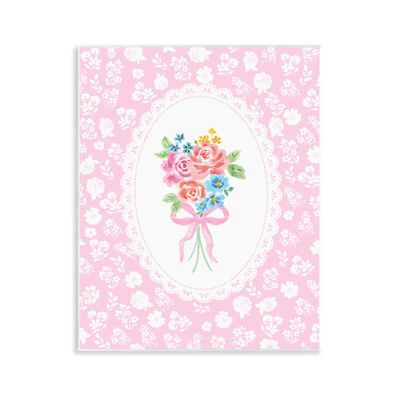 Plaque murale rose bouquet féminin, design par Corinne Haig