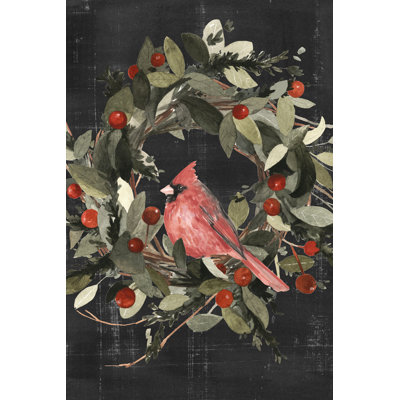 «Christmas Cardinal I» par Emma Scarvey - reproduction d'art sur toile tendue