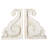 2 Piece Rustic Distressed Vintage Scroll White Wooden Decorative Bookends-1854360408