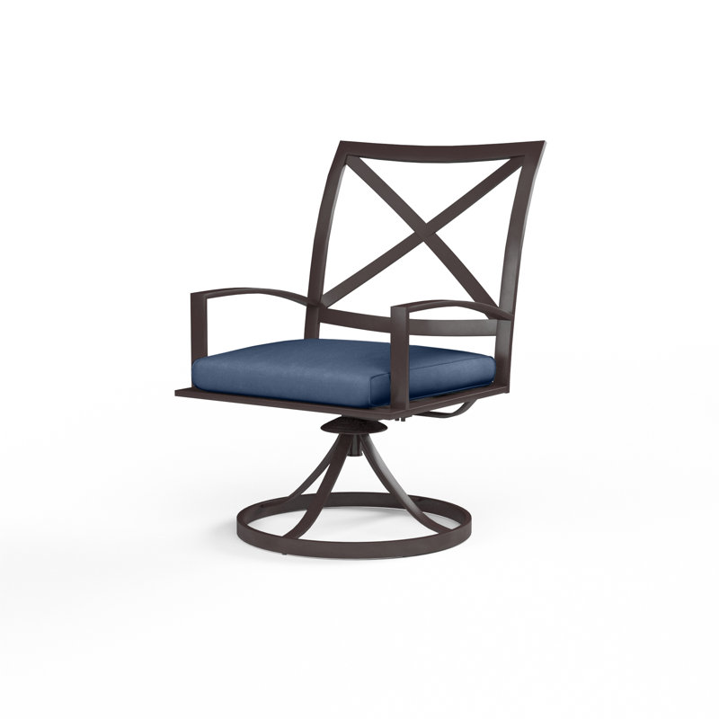 Chaise de terrasse avec coussin Mulcahey, Sunbrella® Echo Midnight