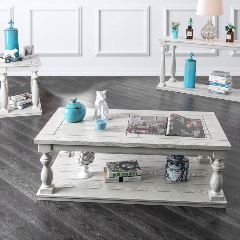 Table de salon blanche antique 1 pièce