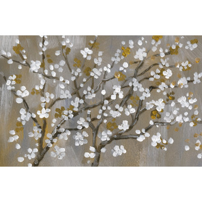 Fleurs peintes en blanc et brun