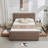 Braya Luxury Sleigh Bed With 2 Large Wood Drawers Storage,Taupe,King-1937042113-1937042111