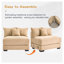 Canapé modulaire surdimensionné en forme de L de 130 po en forme de L avec repose-pieds et 9 coussins décoratifs, canapé en velours côtelé doux-360190107