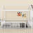 House Shaped  Floor Bed With Safety Fence For Toddlers-326574198-326574184