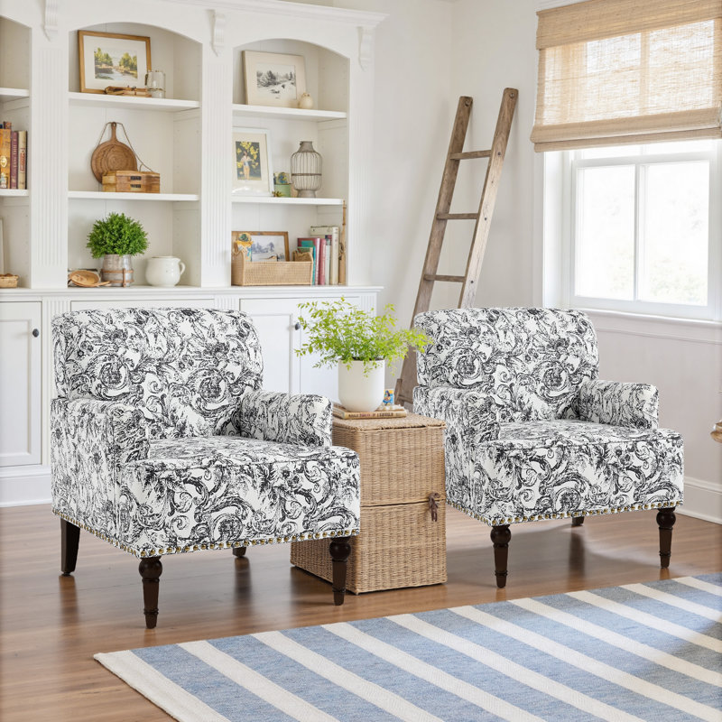 Chaise avec accoudoirs Glenetta Iliana, Chenille noir