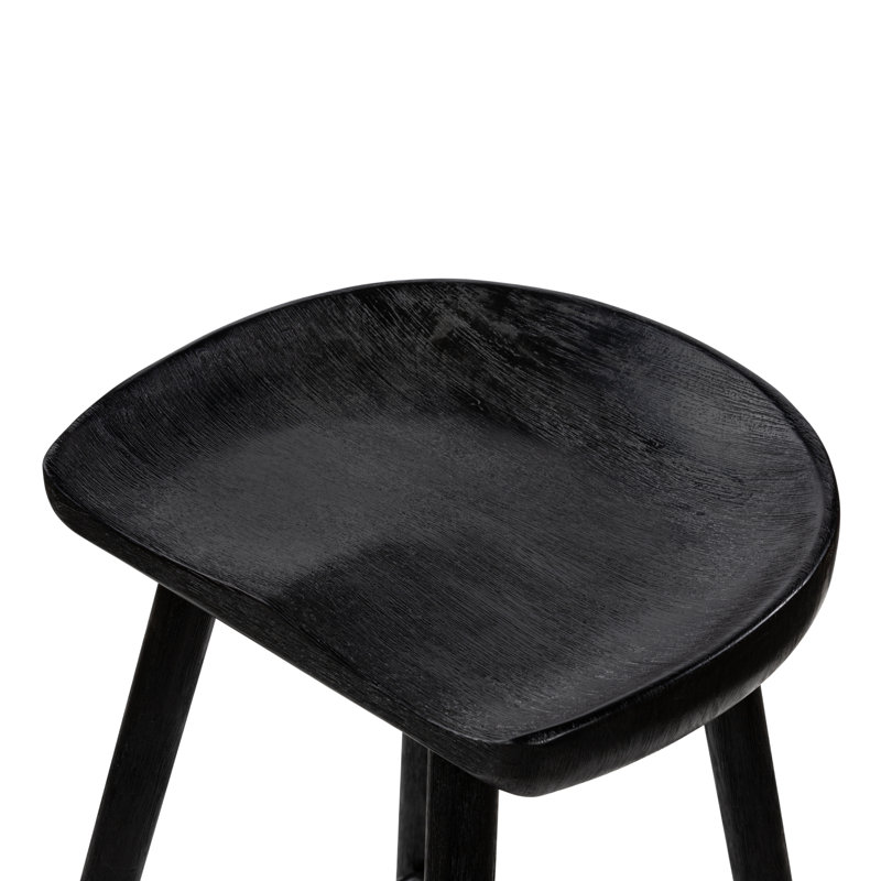 Barrett Solid Wood Bar & Counter Stool, Matte Black, Counter Stool (26.75” Seat Height)