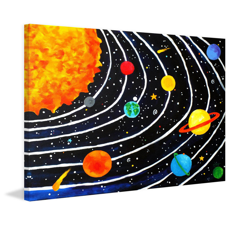 Système solaire, reproduction sur toile tendue, 24 po x 36 po