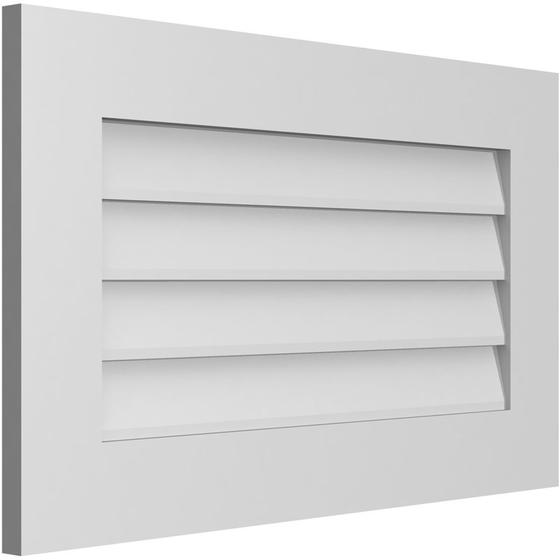 Vent à pignon rectangulaire en uréthane non-fonctionnel, H 18 po x l 30 po x P 1 po