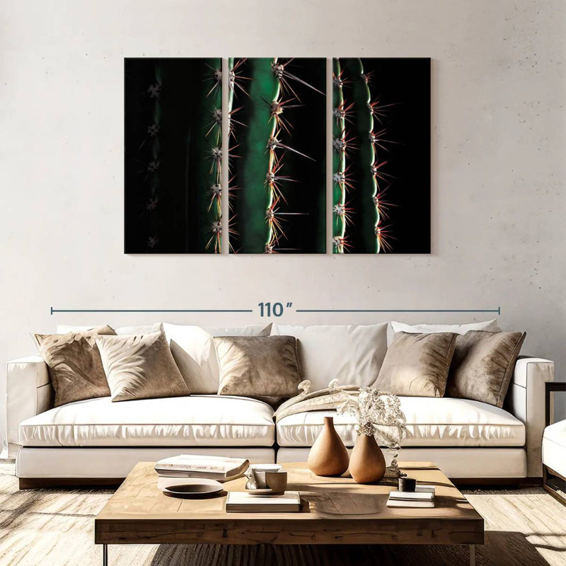 Harnek près d'un cactus épineux, H 48 po x l 74 po