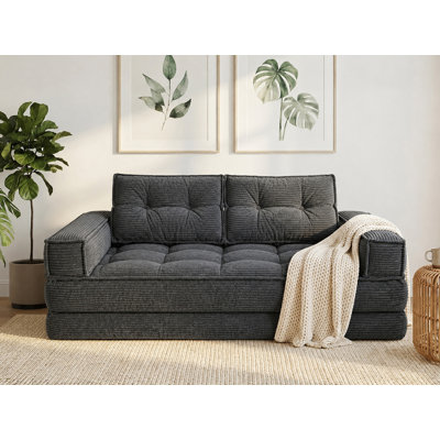 51-Inch Corduroy Convertible Sleeper Sofa Bed with No Assembly