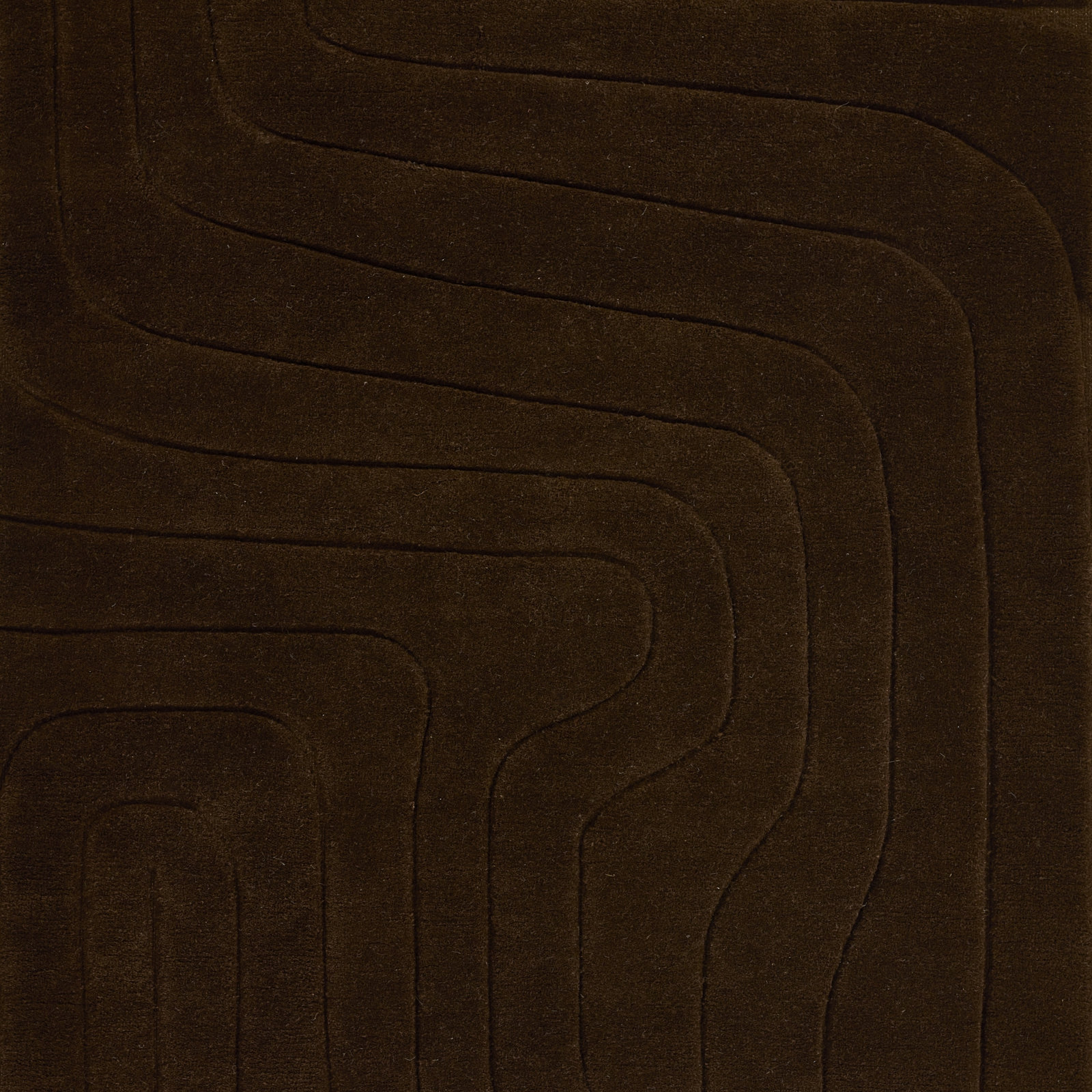 Aelin Wavy Hand Tufted Wool Brown Area Rug, Rectangle 8' x 10'