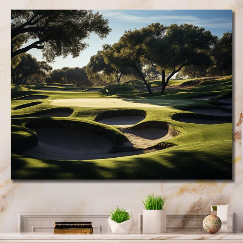 " Golf Precision Putt I ", Wrapped Canvas, 16" H x 32" W x 1" D