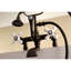 Robinet de baignoire à pattes à fixation sur plateau à trois poignées avec douche à main-72415105