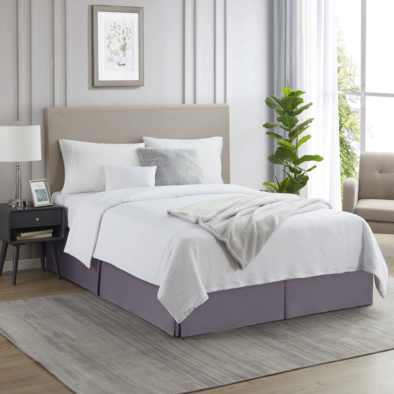 Luxury Pleated 14" Bed Skirt, Full, Grayish Purple