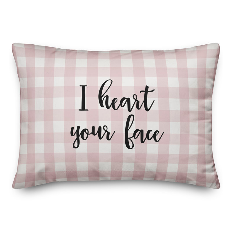  Coussin I Heart Your Face, Noir / Rose