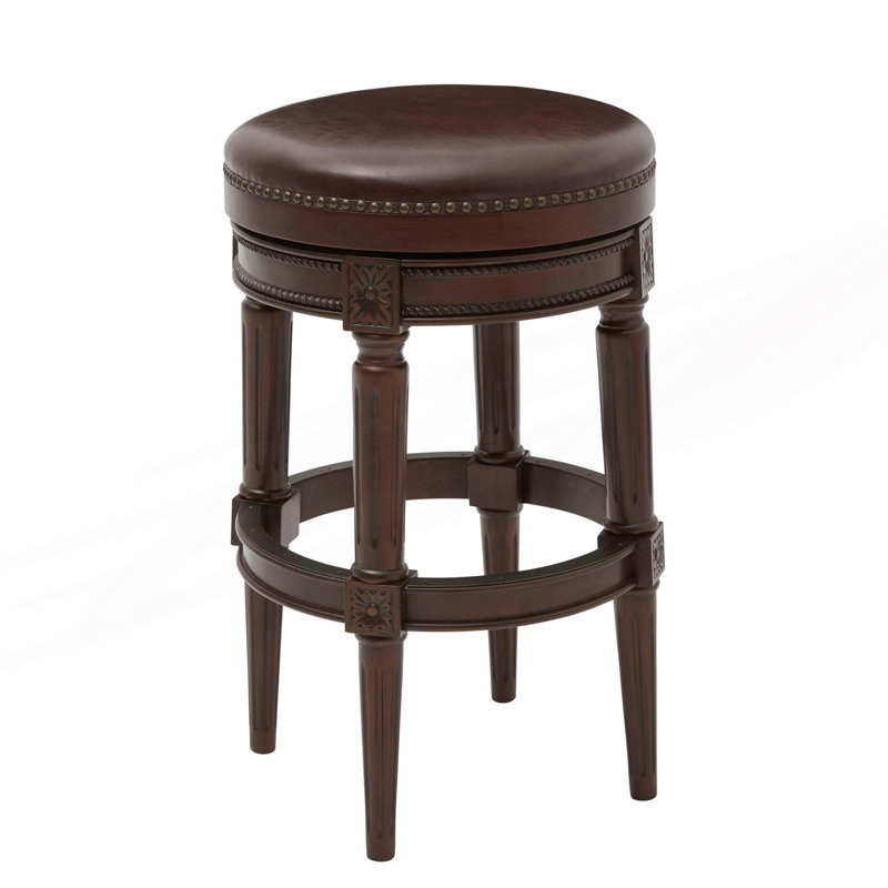 Swivel Upholstered Counter Stool, Walnut, 31.05