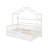 House Bed With Trundle And Storage Shelf, Wood Bed Frame With Roof And Safety Guardrail-1892447803