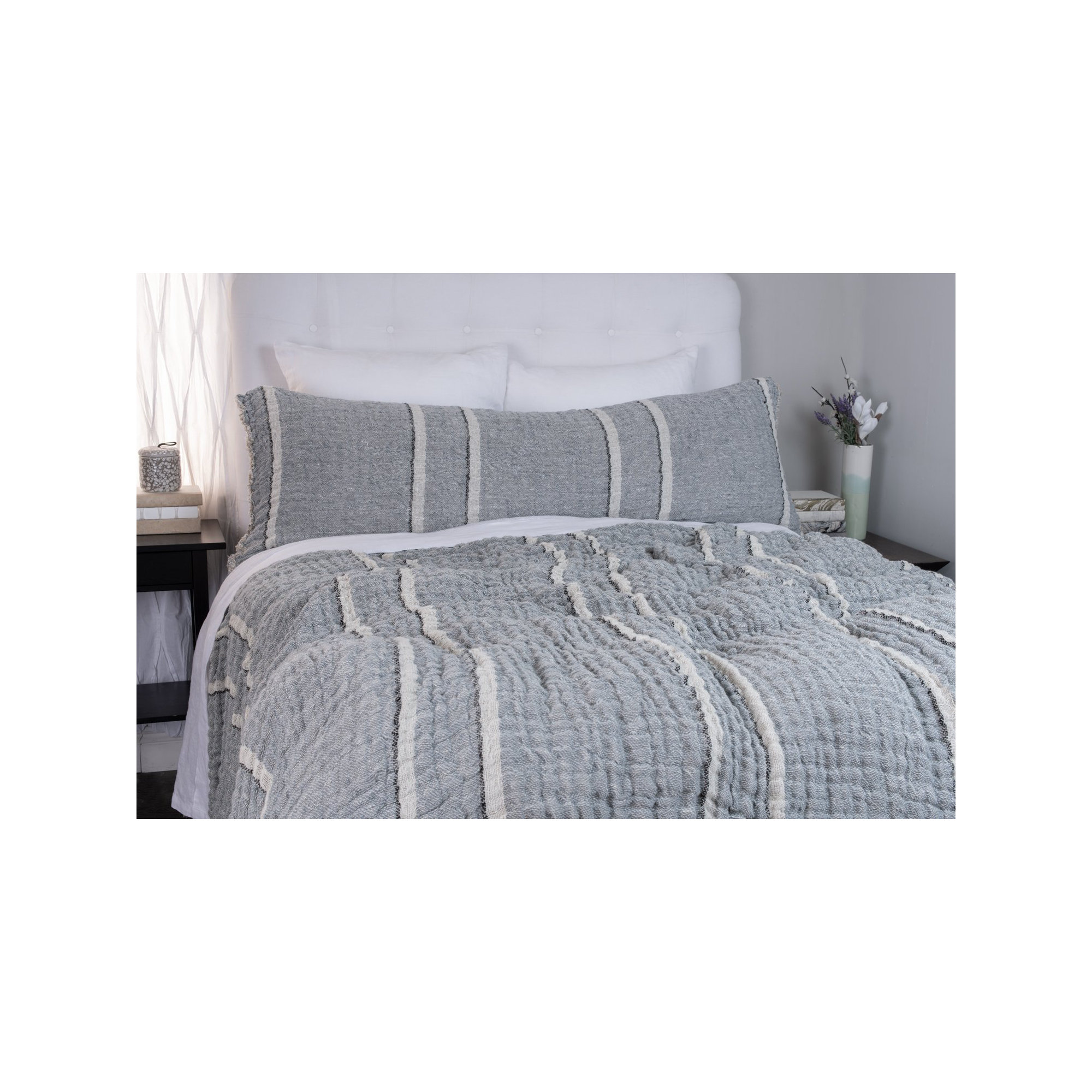 Daline 100% Linen Coverlet, Limestone