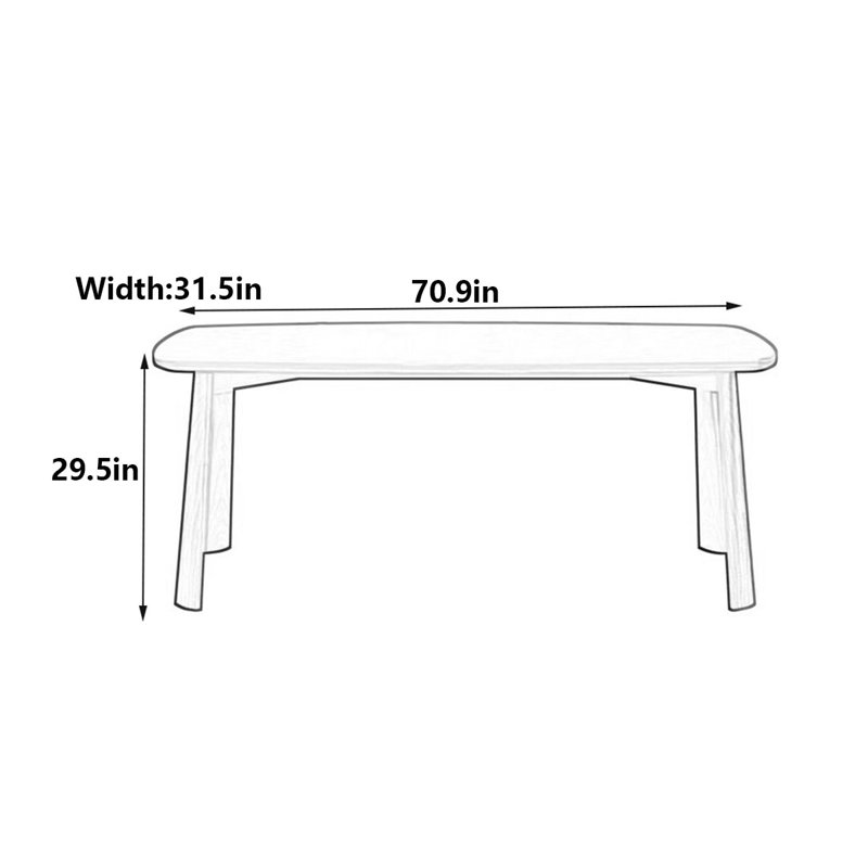 Table de salle à manger Modern, H 29,5 po x L 31,5 po x l 70,9 po