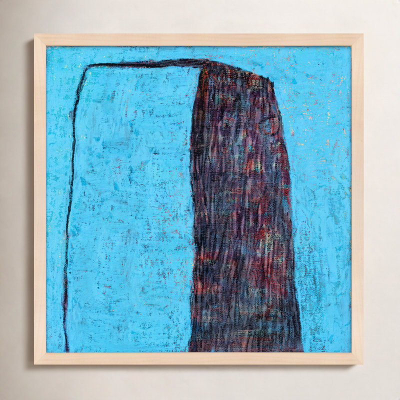 «Drewes Turquoise Tower», reproduction encadrée sur papier par Stephanie Dennis, H 16 po x l 16 po x P 1,25 po, Érable