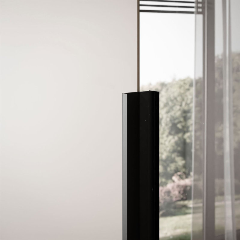 2 Door Manufactured Wood Wardrobe, black handles