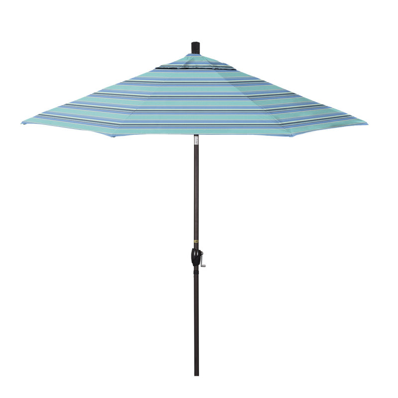 Parasol de marché 9 pi Ayomipo, Sunbrella® Dolce à rayures oasis