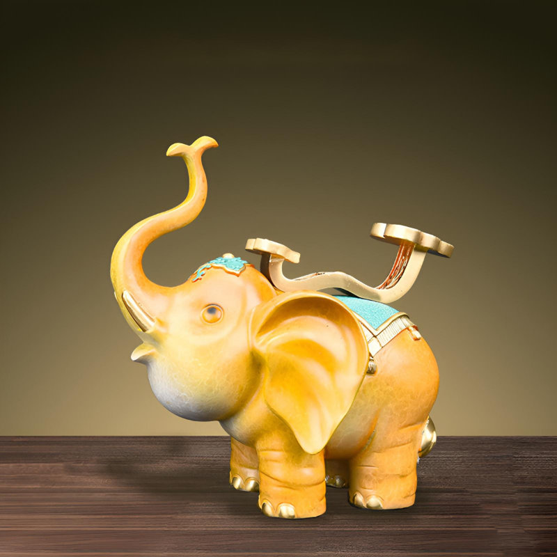Sculpture de famille d'éléphants - ensemble de décoration en laiton réconfortant