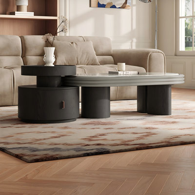 Ensemble de tables basses Modern Minimalist Natural Luxury Stone