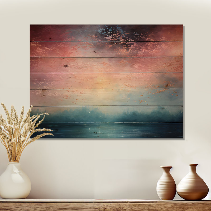 Exaucet, ciel coloré, photo céleste mirage II sur bois, H 10 po x l 20 po x P 0,78 po