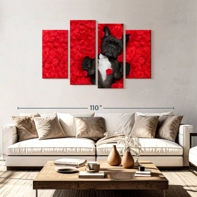Bouledogue français Brampt Valentines, H 48 po x l 75 po