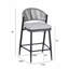 Ensemble de 2 tabourets de comptoir de patio extérieur, structure en métal d'une hauteur de siège de 26 po avec dossier en forme de feston en rotin de polyéthylène-1828047778-1828047777
