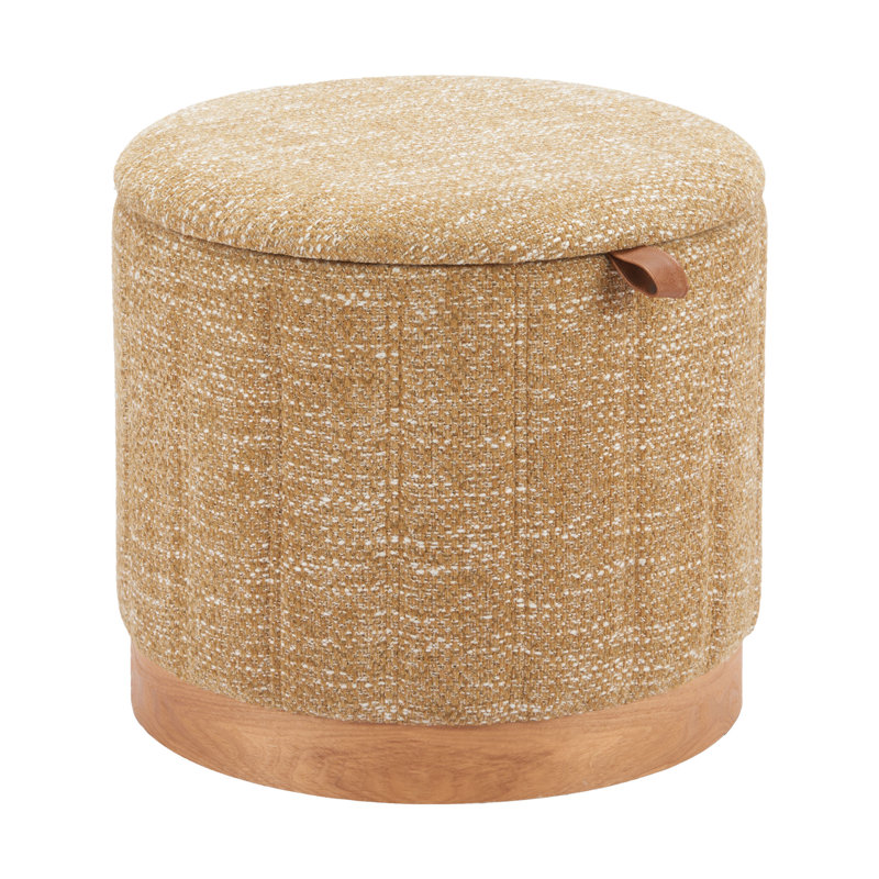 Coussin de rangement avec repose-pieds et banc moderne, Jaune avoine, Naturel