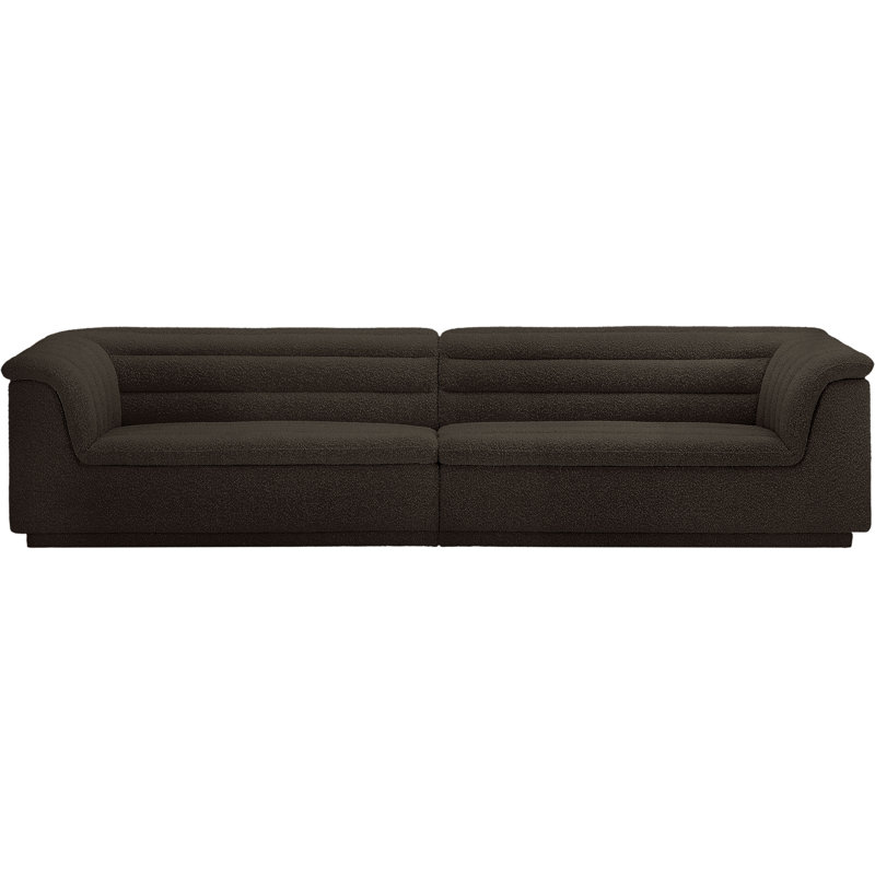 Huzaifah Upholstered 118'' Sofa, Brown Boucle Fabric