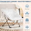 Chaise longue pliable en fourrure de lapin avec structure en métal, blanc-1491458950