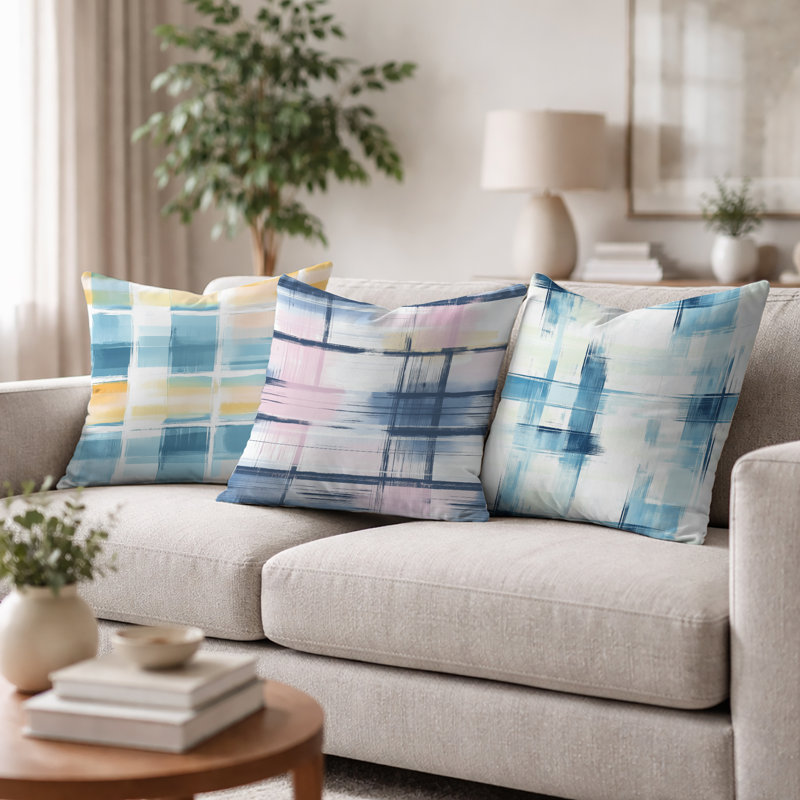 Ensemble de 3 coussins décoratifs Plaid, 20"H x 20"W