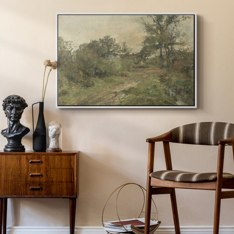 Paysage rétro - CDLxxxi - impression, H 27 po x l 41 po x P 2 po, Cadre flottant blanc