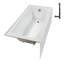 Baignoire en alcôve en acrylique blanc brillant avec drain extérieur 66 po x 32 po Streamline-101699574