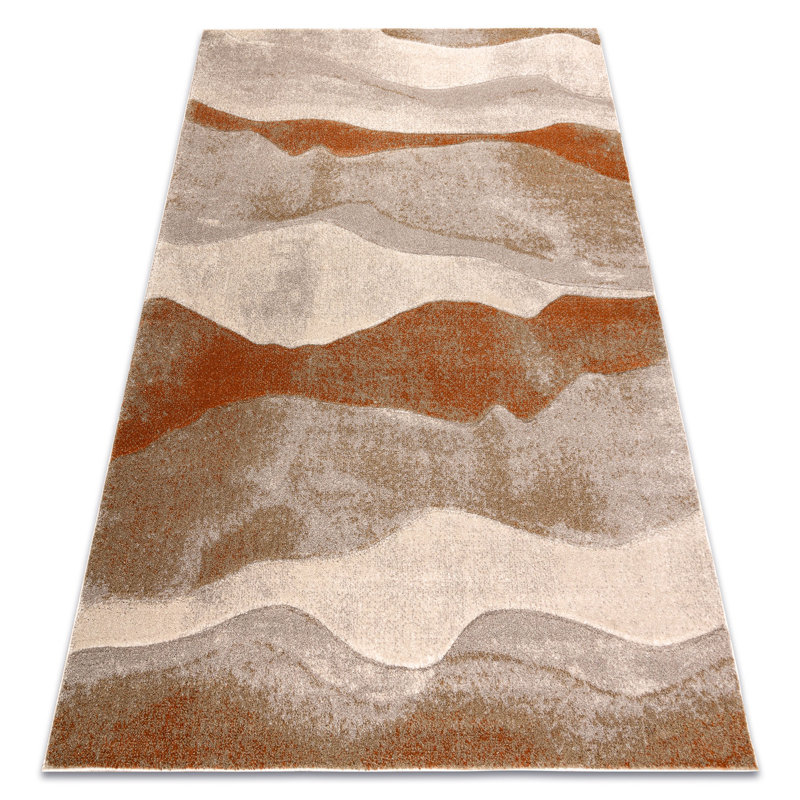 Catalino Rectangle Abstract Area Rug, Beige/Orange, Rectangle 200 cm x 290 cm