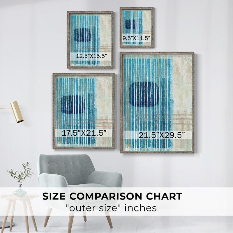 Blue Blue Horizon I Framed Print - Solid Wood, 11" H x 9" W