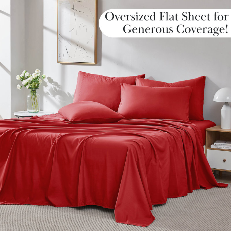 Vilano Springs Extra Deep Pocket Sheet Set, 6-Piece Ultra Soft Microfiber Sheets and Pillow Cases, Wrinkle Resistant, Easy Care