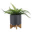 PLATEAU AVEC SUPPORT EN BOIS, GRIS MAT-863422438